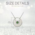 wholesale 925 Sterling Silver Green Jade Circle Pendant Necklace for Women Christmas Gift-0-1