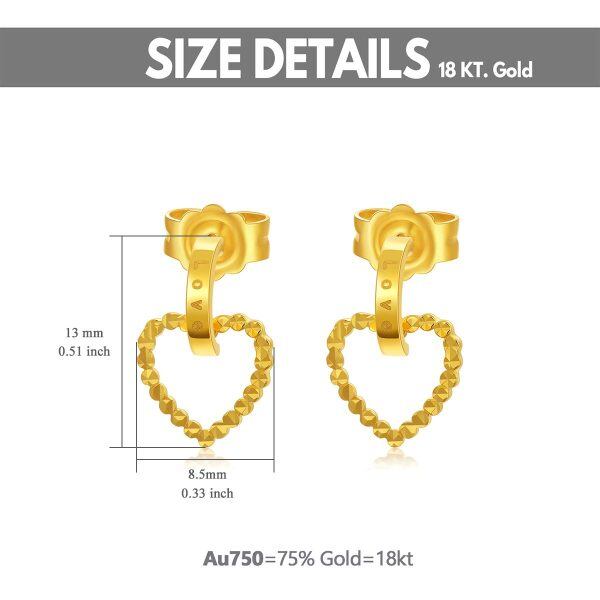 18K Gold Heart Stud Earrings-1