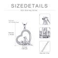 wholesale 925 Sterling Silver Heart-Shaped Polar Bear Family Pendant Necklaces Gifts for Mom and Daughter-0-1