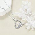 wholesale 925 Sterling Silver Heart-Shaped Polar Bear Family Pendant Necklaces Gifts for Mom and Daughter-0-4