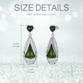 wholesale 925 Sterling Silver Teardrop Green Jade Drop Earrings - Holiday  for Her-0-1