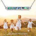 wholesale 925 Sterling Silver Elephant Family Tree Design Bar Necklace for Mom and Daughter Mothers' Day Gifts-0-5