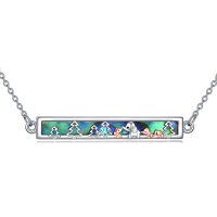 wholesale 925 Sterling Silver Elephant Family Tree Design Bar Necklace for Mom and Daughter Mothers' Day Gifts- Rhodium And Rose Gold Plated