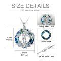 wholesale 925 Sterling Silver Blue Crystal Family Tree Pendant Necklace for Mother's Day Gift-0-1