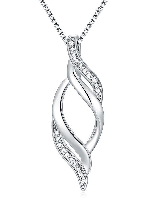 Sterling Silver 0.1ct Lab Grown Diamond Pendant Necklace-0