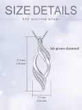wholesale White Gold Plated Lab-Grown Diamond Twist Pendant Necklace for Women - Valentines Day Gift-0-1