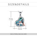 wholesale 925 Sterling Silver Abalone Shell Heart Bear Family Pendant Necklace for Mom & Daughter Mothers' Day Gifts-0-1