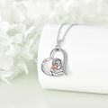 wholesale 925 Sterling Silver Heart-Shaped Sloth Pendant for Mom and Daughter - Love  Set-0-4