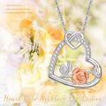 wholesale 925 Sterling Silver Rose Gold Plated CZ Heart Pendant Necklaces Romantic Gifts for Women-0-6