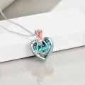 wholesale 925 Sterling Silver Blue Crystal Rose Heart Pendant Necklace Gifts for Mom Grandmother Wife Daughter-0-16