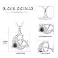 wholesale 925 Sterling Silver Celtic Knot Trinity Circle Pendant with Black Onyx Stone Chain Necklaces for Women Gifts-0-1