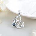 wholesale 925 Sterling Silver Celtic Knot Trinity Circle Pendant with Black Onyx Stone Chain Necklaces for Women Gifts-0-5