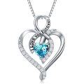 wholesale 925 Sterling Silver Heart Pendant Necklace with Austrian Crystals - I Love You Forever Message s for Wife/Girlfriend/Mom on Valentine's Day/Birthday/Anniversary-0-18