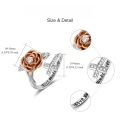 wholesale Sterling Silver Rose Cross Adjustable Rings - US # 8-0-1