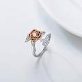 wholesale Sterling Silver Rose Cross Adjustable Rings - US # 8-0-3