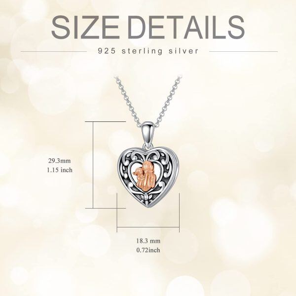 Sterling Silver Mother Daughter Locket Necklace-1