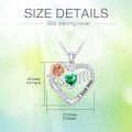 wholesale 925 Sterling Silver Heart-Shaped Rose and Cubic Zirconia Pendant Mom Necklace with Engraved Message - Mother's Day Gifts for Her-0-5