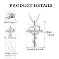 wholesale 925 Sterling Silver Grandma Caduceus Heart Pendant Necklace for Women-0-1