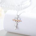 wholesale 925 Sterling Silver Grandma Caduceus Heart Pendant Necklace for Women-0-4