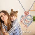 wholesale 925 Sterling Silver Rose Gold Plated Heart Pendant Necklace with Cubic Zirconia and Mom Engraving - Mothers Day Gifts for Mom/Wife/Grandma/Mother's Day Jewelry from Daughter/Son-0-5