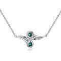 wholesale 925 Sterling Silver Green Zircon & Peridot Infinity Pendant Necklace for Women Mothers Day Gifts-0-0