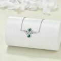 wholesale 925 Sterling Silver Green Zircon & Peridot Infinity Pendant Necklace for Women Mothers Day Gifts-0-3