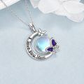 wholesale 925 Sterling Silver Opal Butterfly Love You Mom Pendant Necklace for Mothers' Day Gifts-0-4