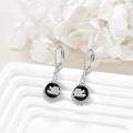 wholesale 925 Sterling Silver Black Nordic Filigree Rose Teardrop Leverback Drop Earrings-0-4