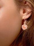 wholesale Rose Gold Plated 925 Sterling Silver Crystal Rose Leverback Dangle Drop Earrings for Women-0-2