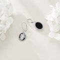 wholesale 925 Sterling Silver Black Onyx Nordic Filigree Rose Drop Leverback Earrings-0-4