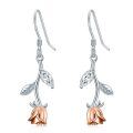 wholesale 925 Sterling Silver Hypoallergenic Dangle Flower Earrings with Crystals and Gold Accents for Women & Girls Gifts-0-0