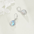 wholesale 925 Sterling Silver Teardrop Moonstone Flower Drop Earrings-0-4