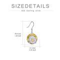 wholesale 925 Sterling Silver Earrings Round Flower Design with Crystal and Gold Accents Birthday Gift-0-1