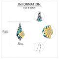 wholesale S925 Sterling Silver Abalone Shell Sunflower CZ Drop Earrings for Women s-0-1