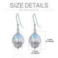 wholesale 925 Sterling Silver Lotus Flower Opalite Teardrop Dangle Earrings for Women Hypoallergenic  Ideas-0-1