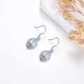 wholesale 925 Sterling Silver Lotus Flower Opalite Teardrop Dangle Earrings for Women Hypoallergenic  Ideas-0-4
