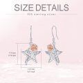 wholesale 925 Sterling Silver Rose Gold Star Flower Drop Earrings Gift for Women Girl-0-1