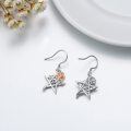 wholesale 925 Sterling Silver Rose Gold Star Flower Drop Earrings Gift for Women Girl-0-4