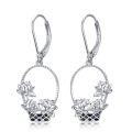 wholesale 925 Sterling Silver Lotus Flower Basket Drop Earrings for Women Holiday Gifts-0-0
