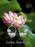 wholesale 925 Sterling Silver Lotus Flower Basket Drop Earrings for Women Holiday Gifts-0-5
