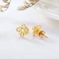 wholesale 14K Gold Flower Studs with Cubic Zirconia - Elegant Fine s for Women-0-4
