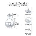 wholesale 925 Sterling Silver Non-Precious Stone Lotus Flower Heart Stud Earrings for Women and Girls - Hypoallergenic Jewelry-0-1