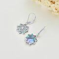 wholesale 925 Sterling Silver Abalone Shell Flower Drop Earrings-0-3