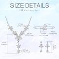 wholesale 925 Sterling Silver Drop CZ Crystal Bridal Earring Gift Set-0-6