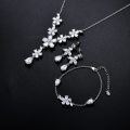 wholesale 925 Sterling Silver Drop CZ Crystal Bridal Earring Gift Set-0-8