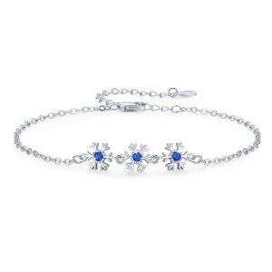 Sterling Silver Snowflake Chain Bracelets-0