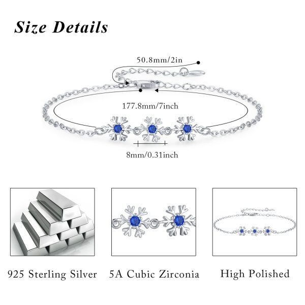 Sterling Silver Snowflake Chain Bracelets-1