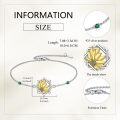 wholesale 925 Sterling Silver Gold Plated Sunflower Charm Bracelet with Green Crystal Accents for Women-0-1