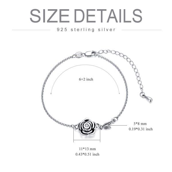 Sterling Silver Rose Flower Cremation Urn Bracelet-1