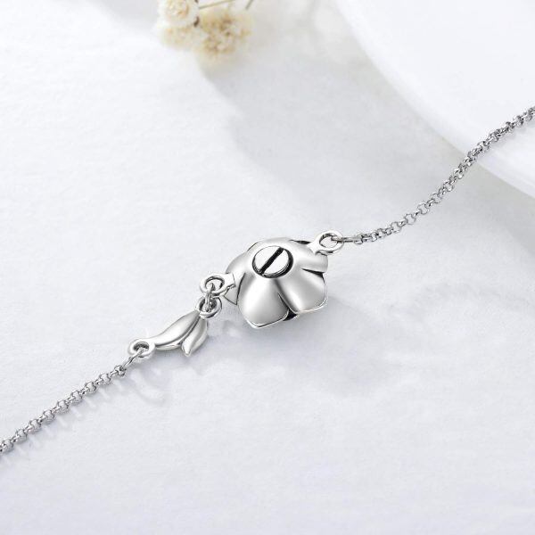 Sterling Silver Rose Flower Cremation Urn Bracelet-3